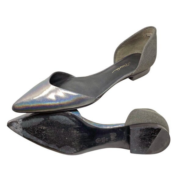 3.1 Phillip Lim Devon Iridescent‎ Leather Gray Suede D'Orsay Flats - Picture 11 of 12